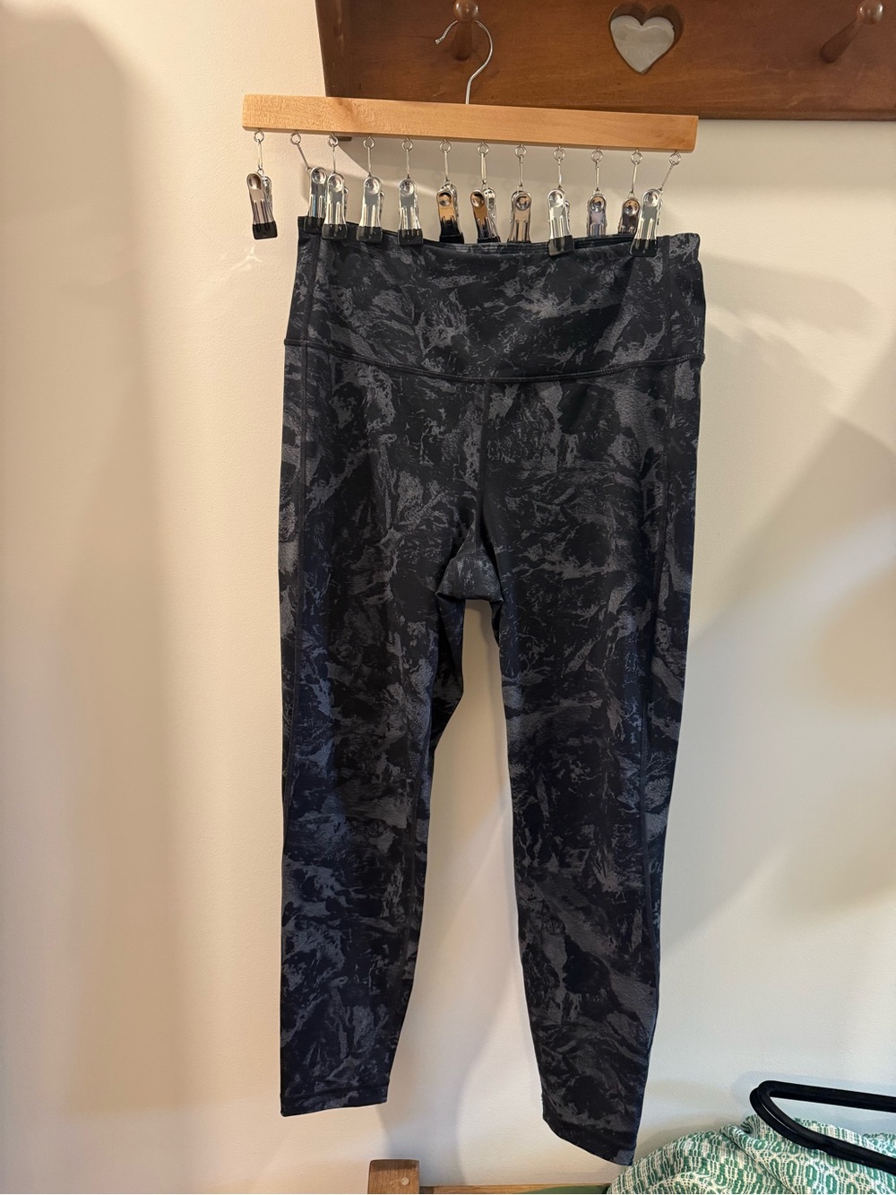Lole Dark Charcoal Marble-Effect Leggings
